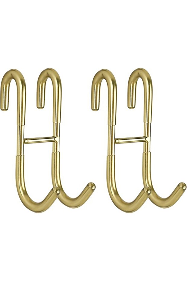 Towel hooks - Shower door hooks - Bathroom storage - Suitable for frameless glass - Two-piece set - Gold