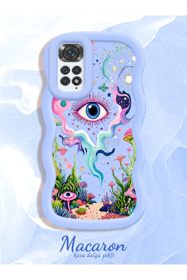 Redmi Note 11/Note 11S 4g Compatible Colorful Psychedelic Eye Mushroom Drawing Flat Print Case