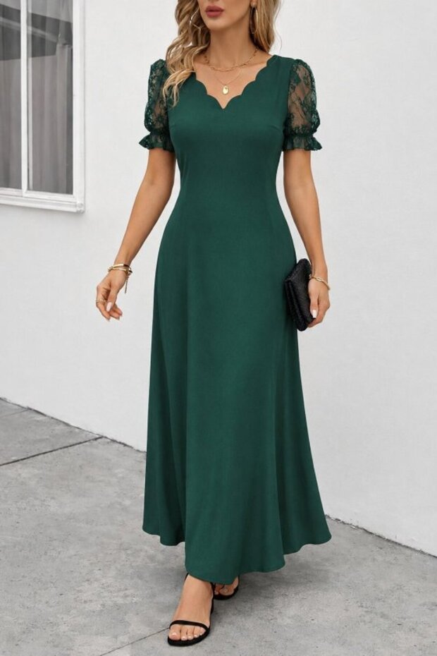 Women's Short Sleeve V-Neck Long Janjan Dress