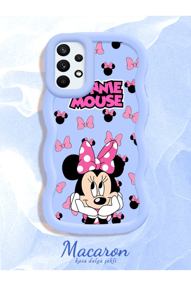 Samsung Galaxy A73 Compatible Wavy Frame Mouse Cartoon Patterned High Quality Silicone Phone Case