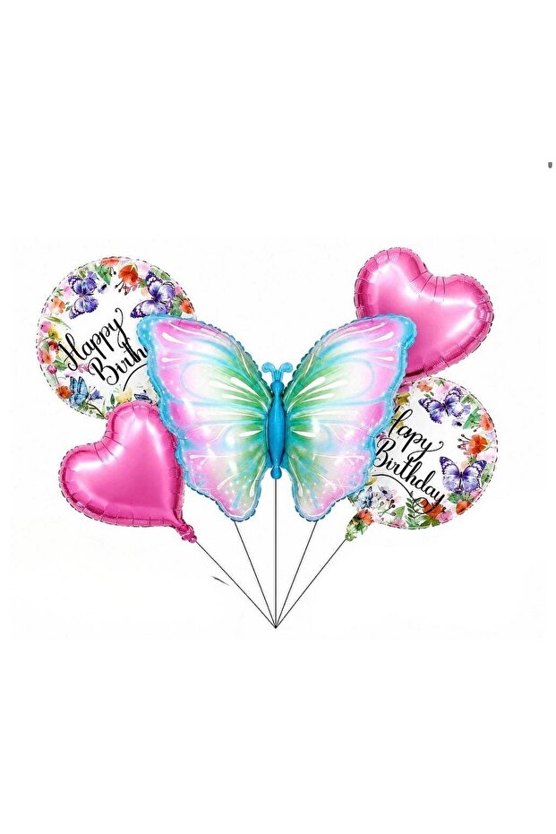 Butterfly set 5 piece foil balloon