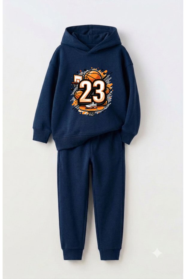 Basketball 23 Printed Premium Sweatshirt & Sweatpants Set for Kids - 2 Piece Sports Set