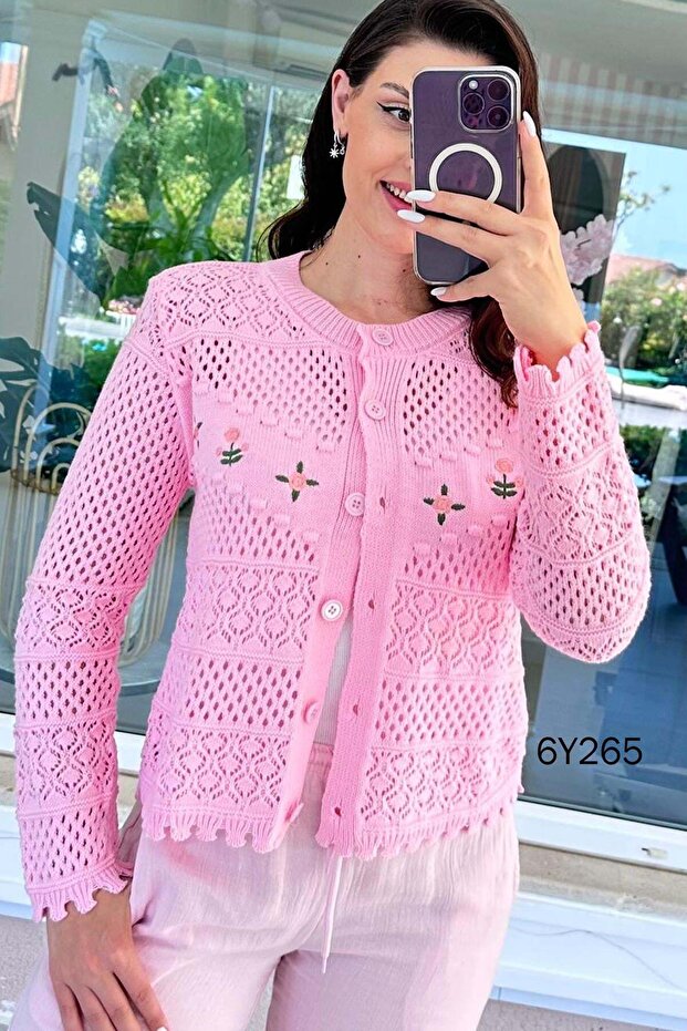 Embroidered Knitwear Cardigan 6Y265