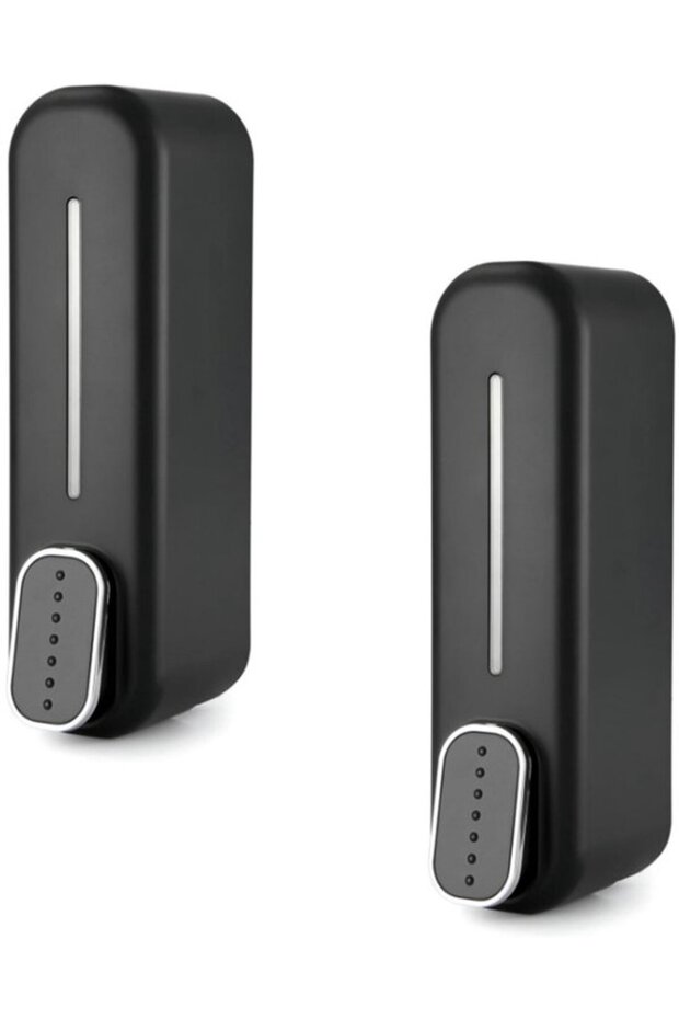 2-Piece Refillable Wall-Mounted 350 ml Shampoo & Soap Dispenser Pump - ABS Plastic - Black