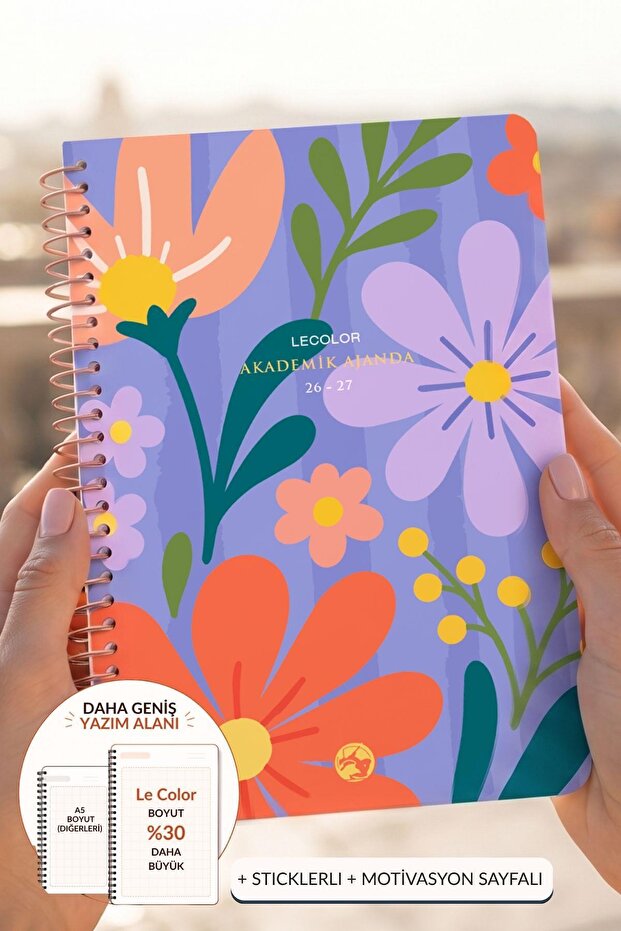 Academic Agenda 17X24 cm with Spiral Binding, Stickers and Motivational Pages