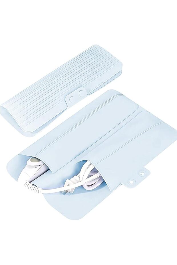 Hair straightener heat-insulating storage box and heat-insulating pad, portable and space-saving, a great styling helper for home and travel.