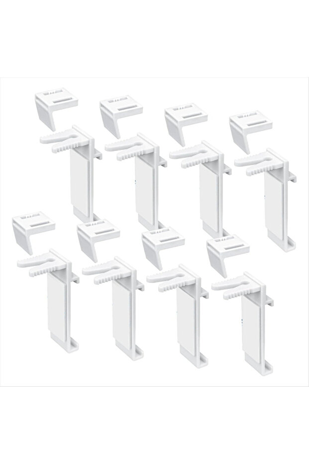 A set of 8 PVC mounting brackets for Klemmfix roller blinds, spare parts for double roller blinds.