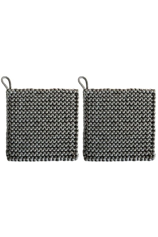 Crocheted Heat Insulation Mats - 2-Pack - Square Cotton - Heat Resistant Placemats
