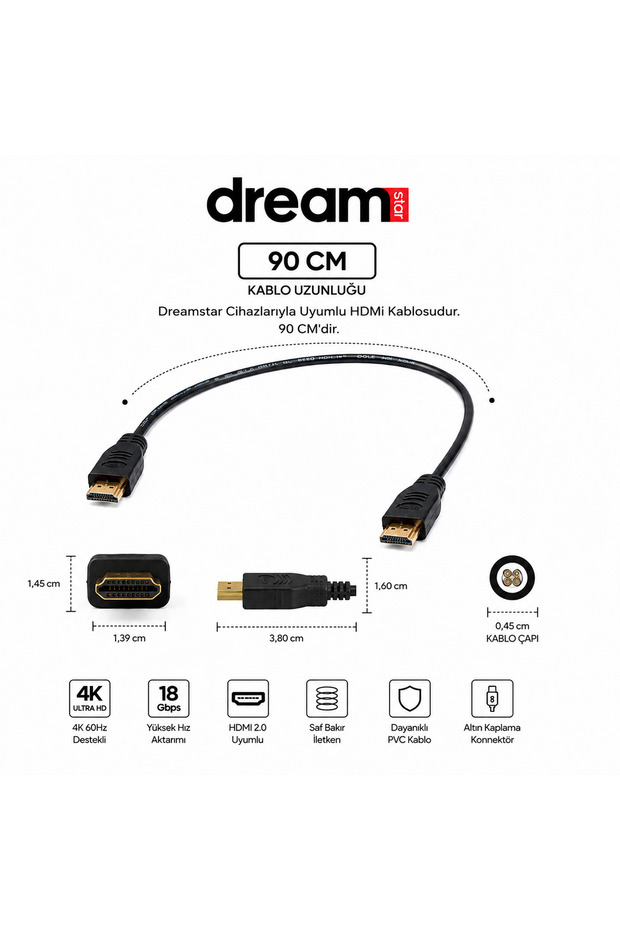 Hdmi Kablosu 90 CM