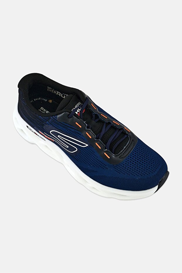 Men Go Run Swirl Tech Speed Lace Up Shoes, Navy Blue