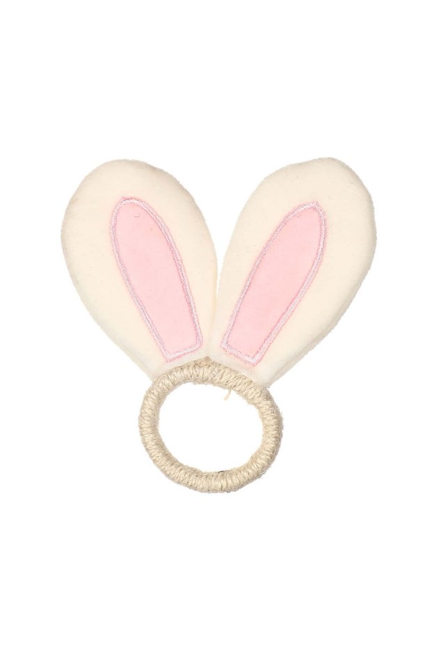 Six bunny napkin rings with pink bunny ears, 4.3 inches x 1.6 inches, suitable for spring, weddings, dinners, banquets and other occasions.