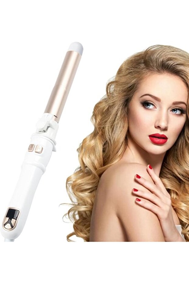 28mm Automatic Rotating Hair Curler White Fast Heating Long-Lasting Wave Wand