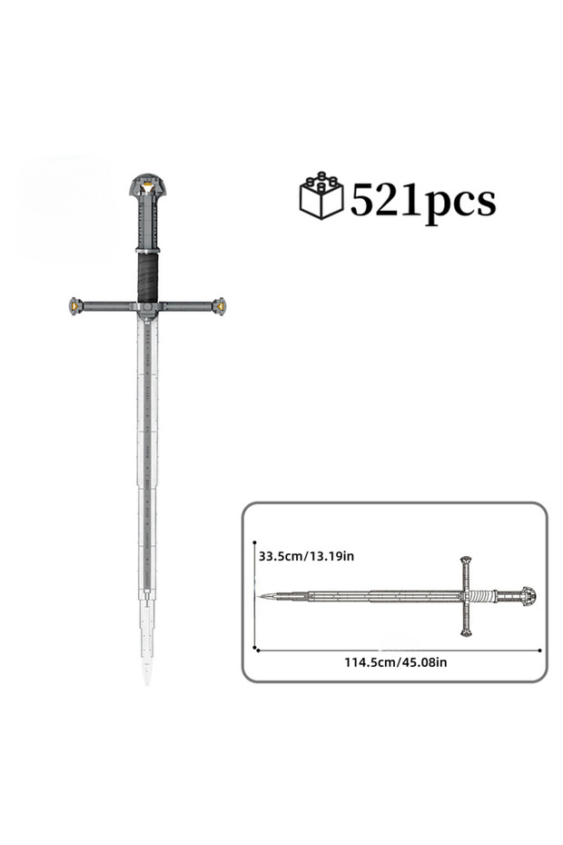 521pcs Creative Famous Samurai Sword Weapon Model Building Blocks Lord of Rings Bricks Assembly Toys