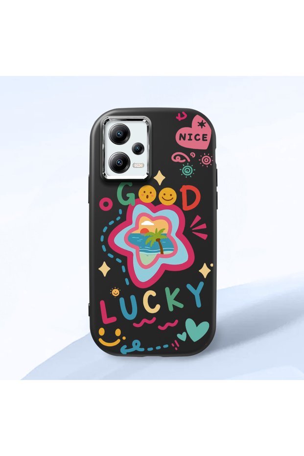 Poco X5 5g Compatible Case Camera Protector Black Silicone Couple Phone Case Heart Pattern
