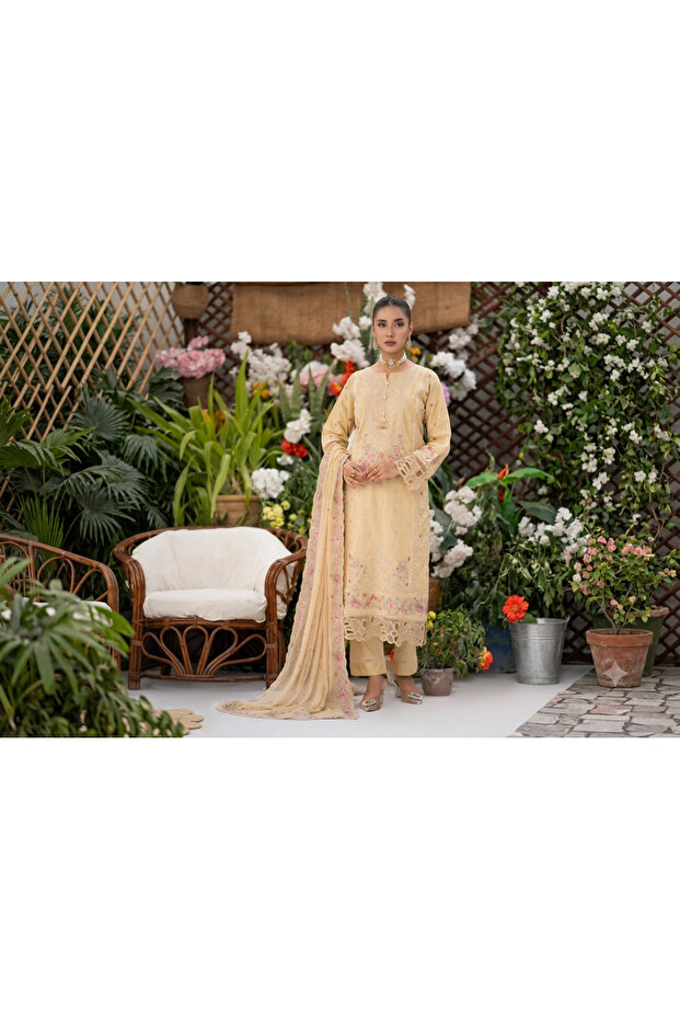 Embroidered 3-Piece Festive Suit