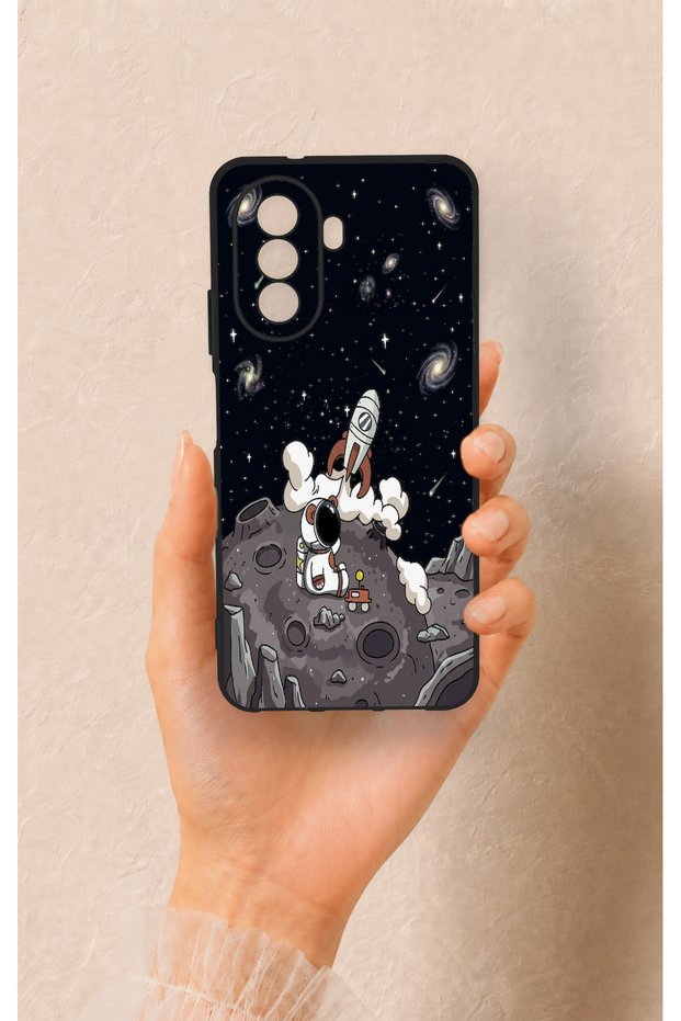 Huawei Nova Y70 Compatible Space Astronaut Patterned Silicone Case