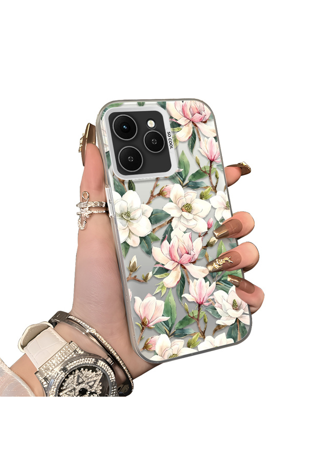 Tecno Spark 40 Compatible Hard Acrylic Back Silicone Edge Lens Protection Case
