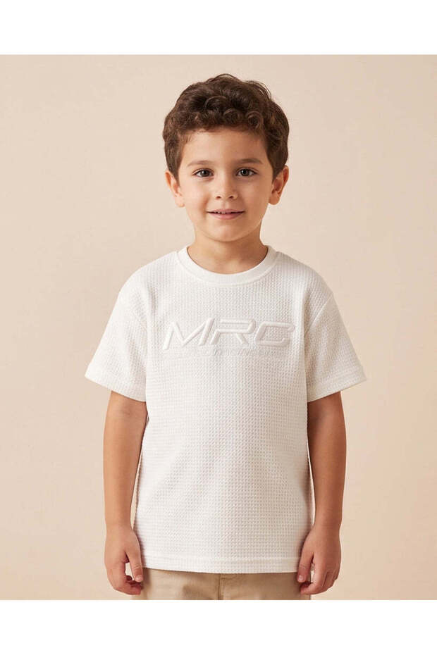 Boys Cream Jacquard Oversized T-Shirt