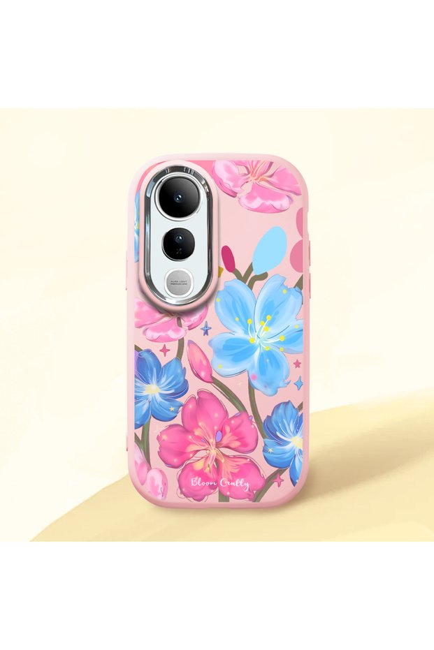 Vivo V50 Lite 4G/5G Compatible Shock-Absorbing Camera Protected Pink Silicone Case