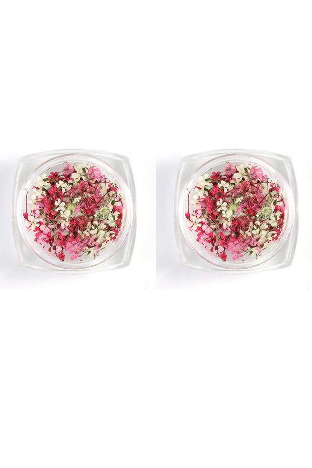 2pcs-GH01 3D Mix Colors Flower Nail Art Sticker Resin - Summer Natural Minced Flowers Decal For Nail