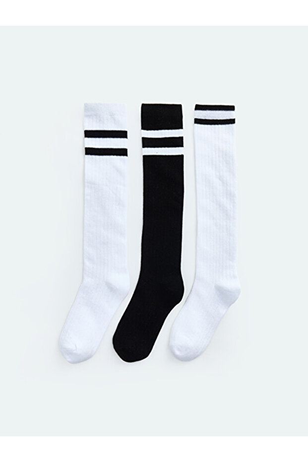Esvab • Modern & Distinctive Striped Girls' Knee High Socks 3-Piece Set