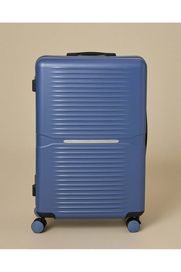 Navy 28 Inch Double Wheel Hard Trolley With TSA Lock