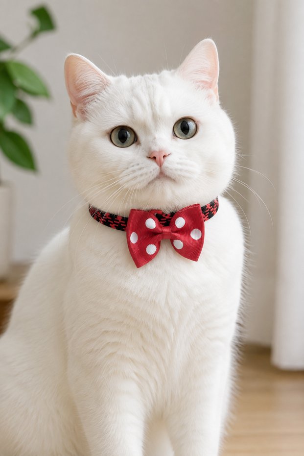 Red Bow Tie Elastic Striped Adjustable Cat Dog Collar