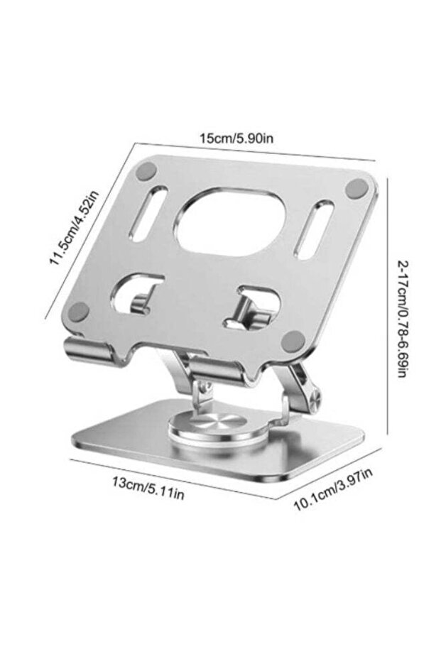 iPad Stand 360° Rotatable Metal Tablet & Phone Stand for Desk | Adjustable Foldable Mount Compatible with iPad Pro/Air/Mini, Galaxy Tab, iPad 12.9, Drawing Set (Silver)