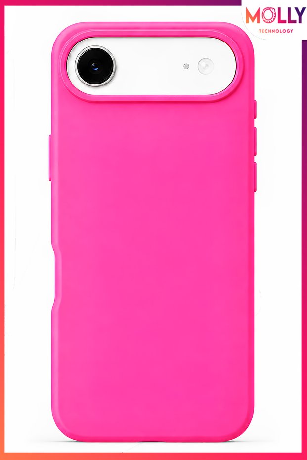 Neon Pink Liquid Inside Velvet Matte Silicone Case for iPhone 17 Air