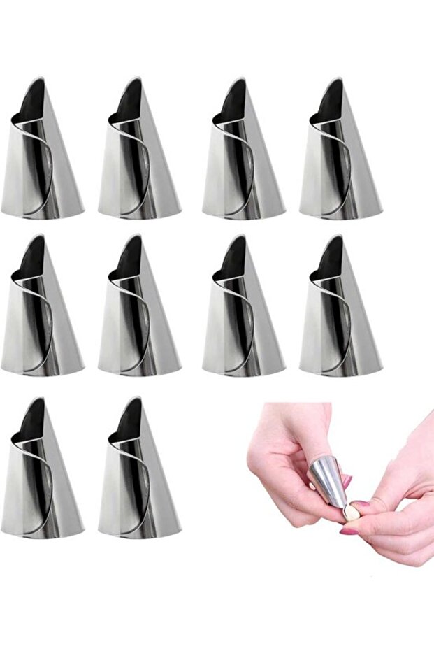 10 finger cots, cut protection, kitchen safety tool, silver.