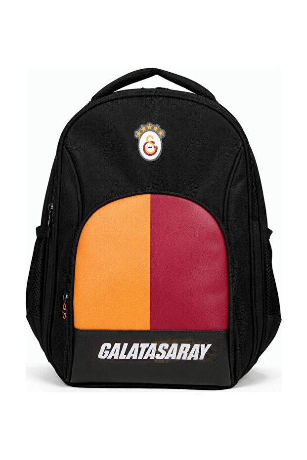 School Bag Yellow Red Faux Leather Detailed School Bag