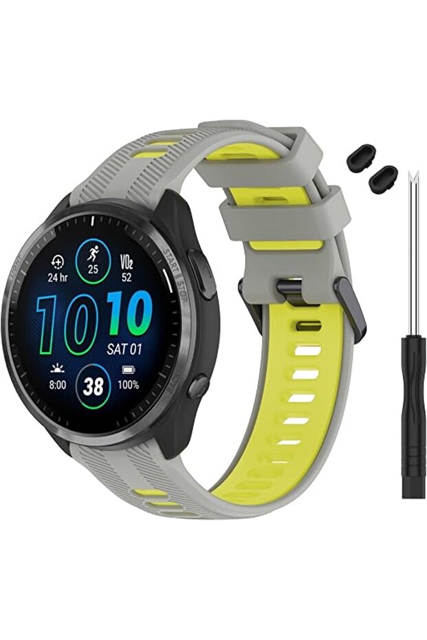 حزام متوافق مع ساعة Garmin Forerunner 965 - حزام ساعة بديل من السيليكون الناعم لـ 96