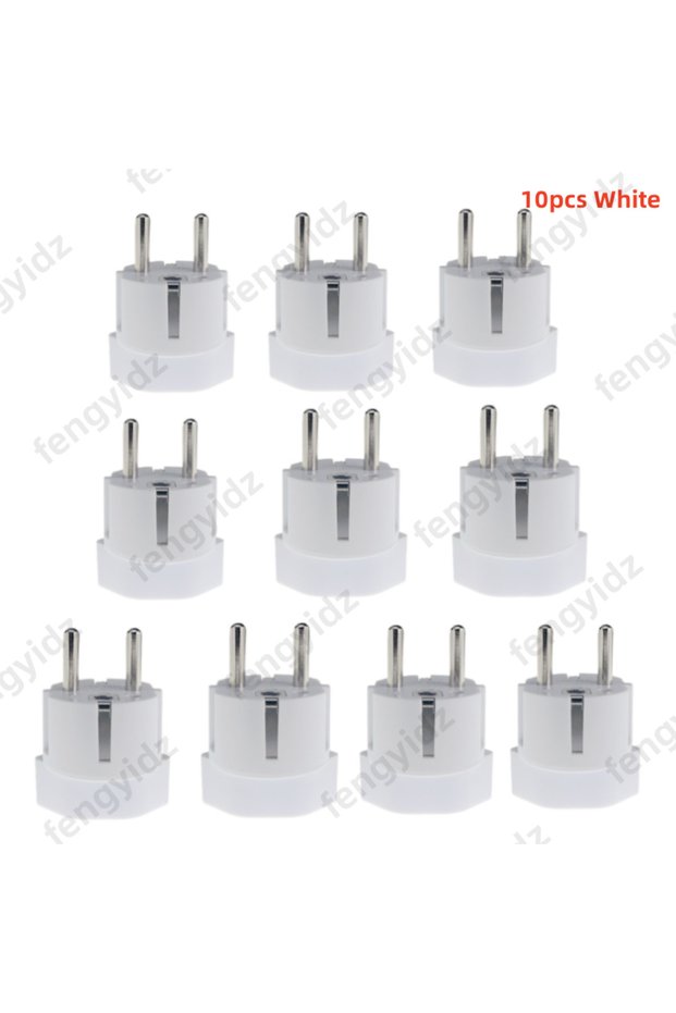 10PCS White Schuko Germany, France Plug Adapter, Ultra Compact Light Weight - Swiss to Russia, Sout