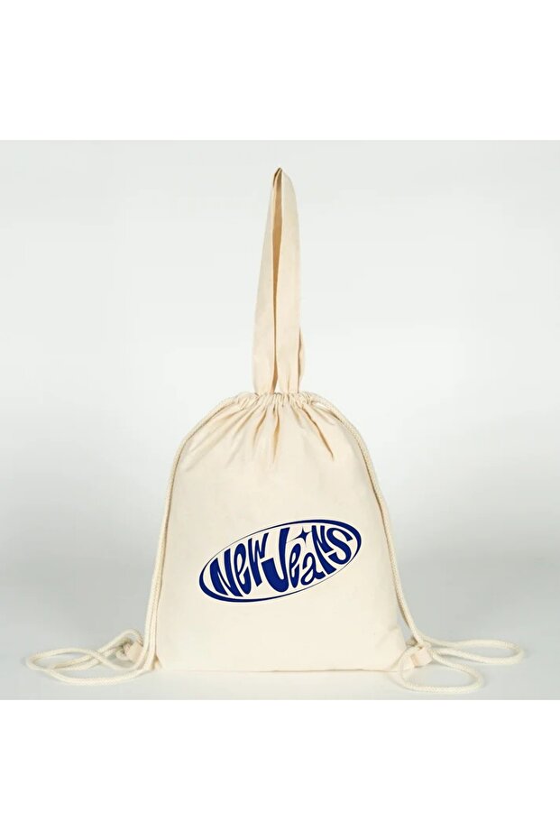 New Jeans K-Pop Printed Versatile Drawstring Cloth Bag 35X40 for Hand, Shoulder and Back