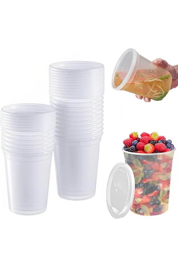 (32oz)24pcs Food Storage Container,With Sealed Lid,storage Tank,hot Packaging Reusable,Storage And Freezing,lunch Box,large Soup Container,leak Proof Cup,Takeout Meal Prep,Microwave Safe