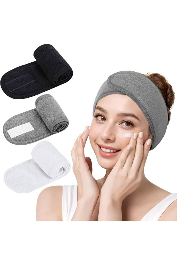 Spa Facial Headband for Women – Soft Terry Cloth with Adjustable Hook and Loop, Comfortable & Secure