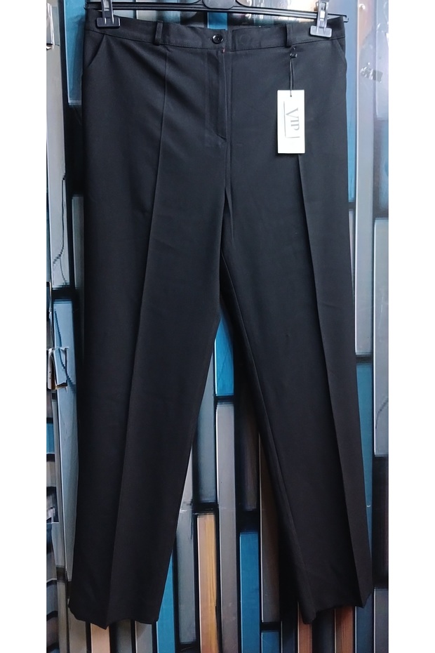 Classic Black Seasonal Winter Women's Fabric Pants