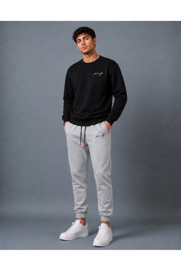Men's Sweat Suit Set Zero Collar Winter Suit