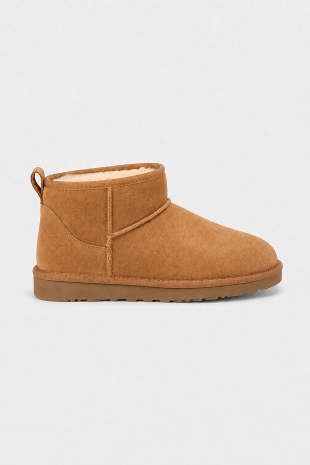 Women's Suede Fur Lined Short Boots Daily Comfortable Warm Soled Winter Shoes
