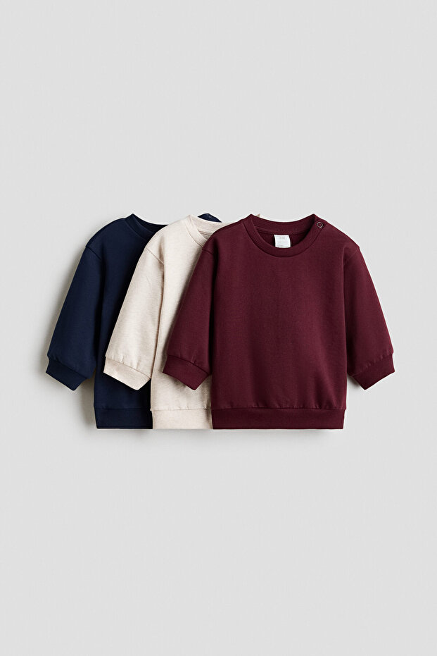 3’lü Pamuklu Sweatshirt