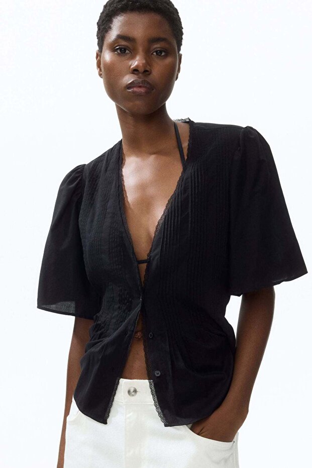 Pintucked blouse