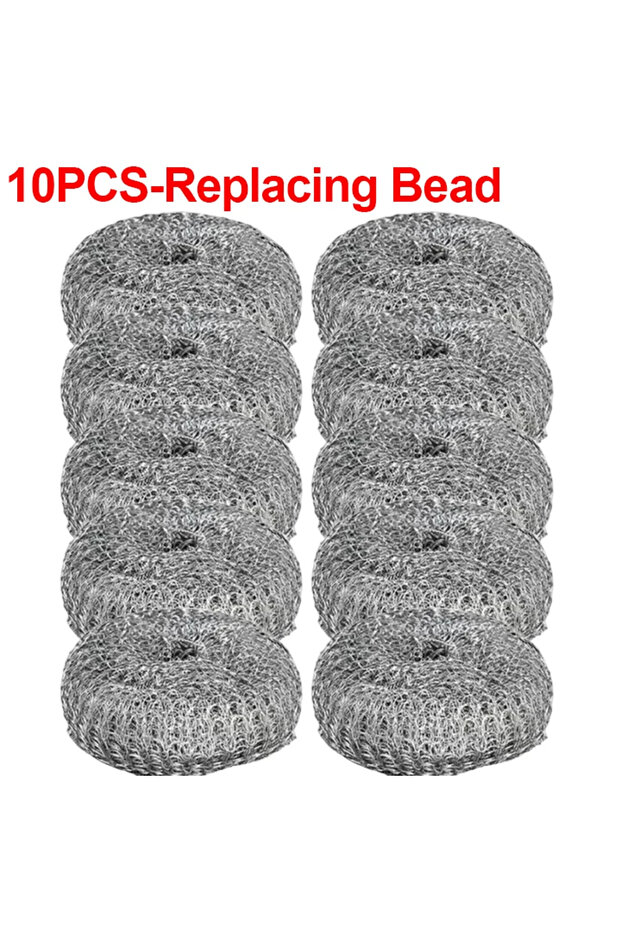 10PC-Replacing Bead 1-10PCS Stainless Steel Pot Brush with Handle Heavy Duty Dishwashing Wire Ball M