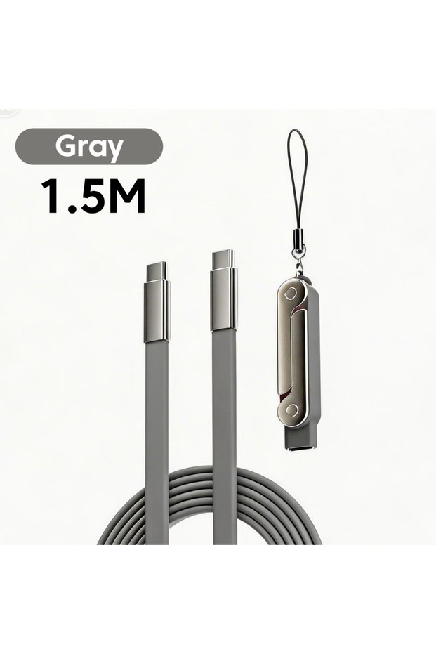Gray 2-in-1 240W Fast Charging Bracket Adapter Portable Type C Male To Type C Female Converter With