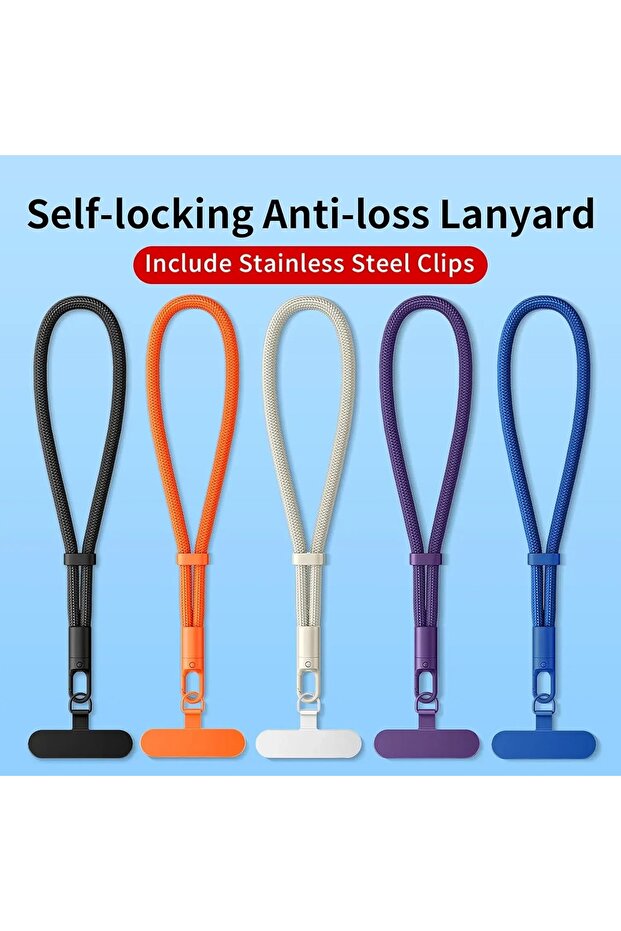 5PC Random color Universal Adjustable Mobile Phone Lanyard Short Wrist Strap with Self-locking Anti-