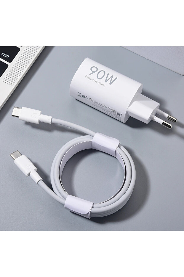 XIAOMI EU and 1M Cable For Xiaomi 90W EU Plug Turbo Fast Charge Power Adapter for Xiaomi 15 14 13 Ul