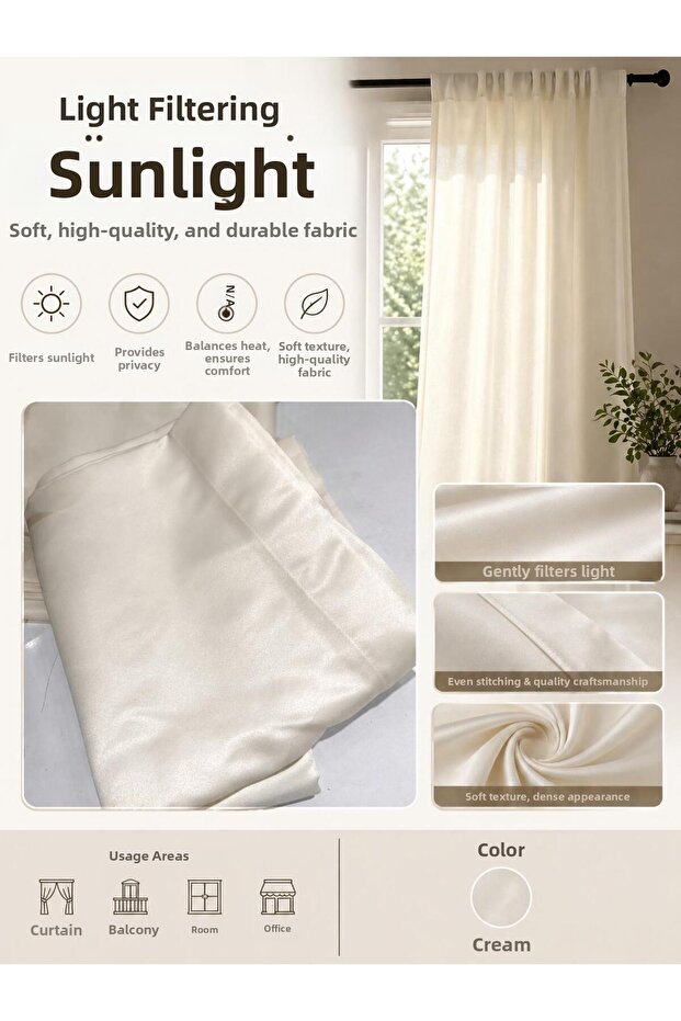 Off-White Satin 1St Quality Sunshade