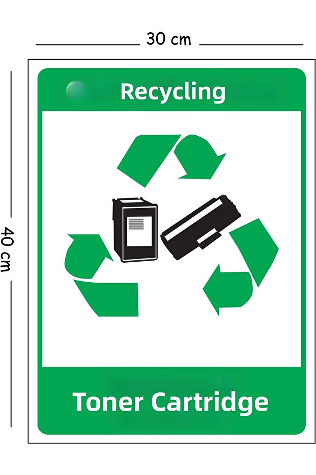 Metal Recycling Cartridge Toner 30X40 cm A3 Warning Work Safety Sign