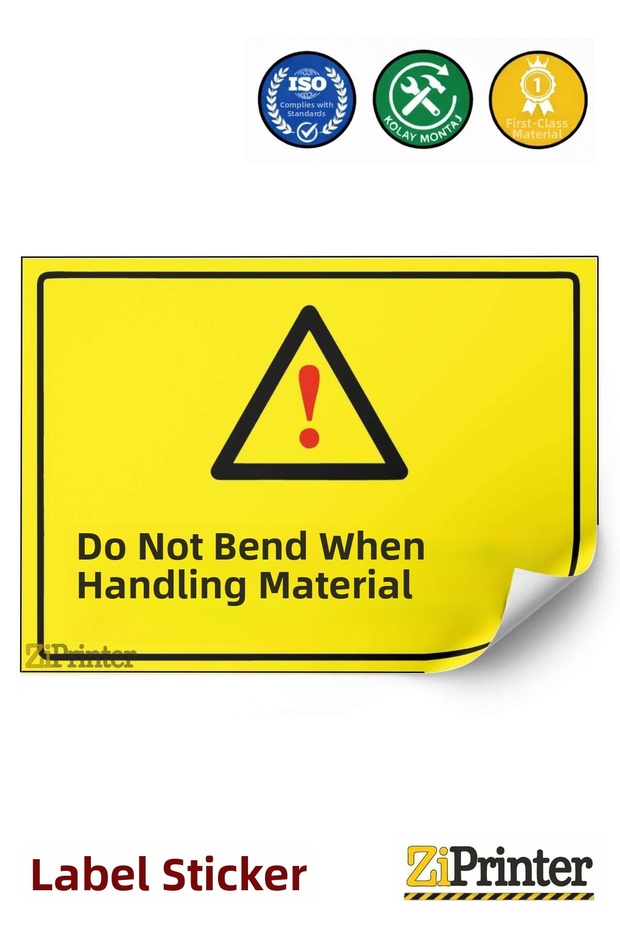 Material Handling: Stacking and Tilting Caution Sign Label 50X70 cm