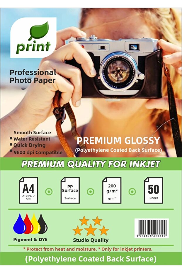 A4 Premium Glossy Photo Paper 200 Gr 50 Sheets for Oki Printers