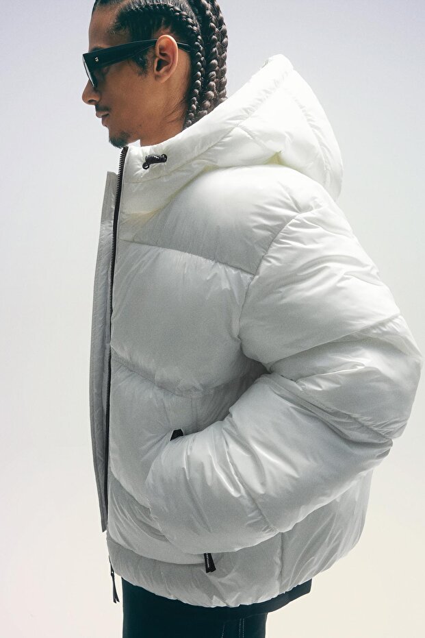 Kapüşonlu şişme mont - 5